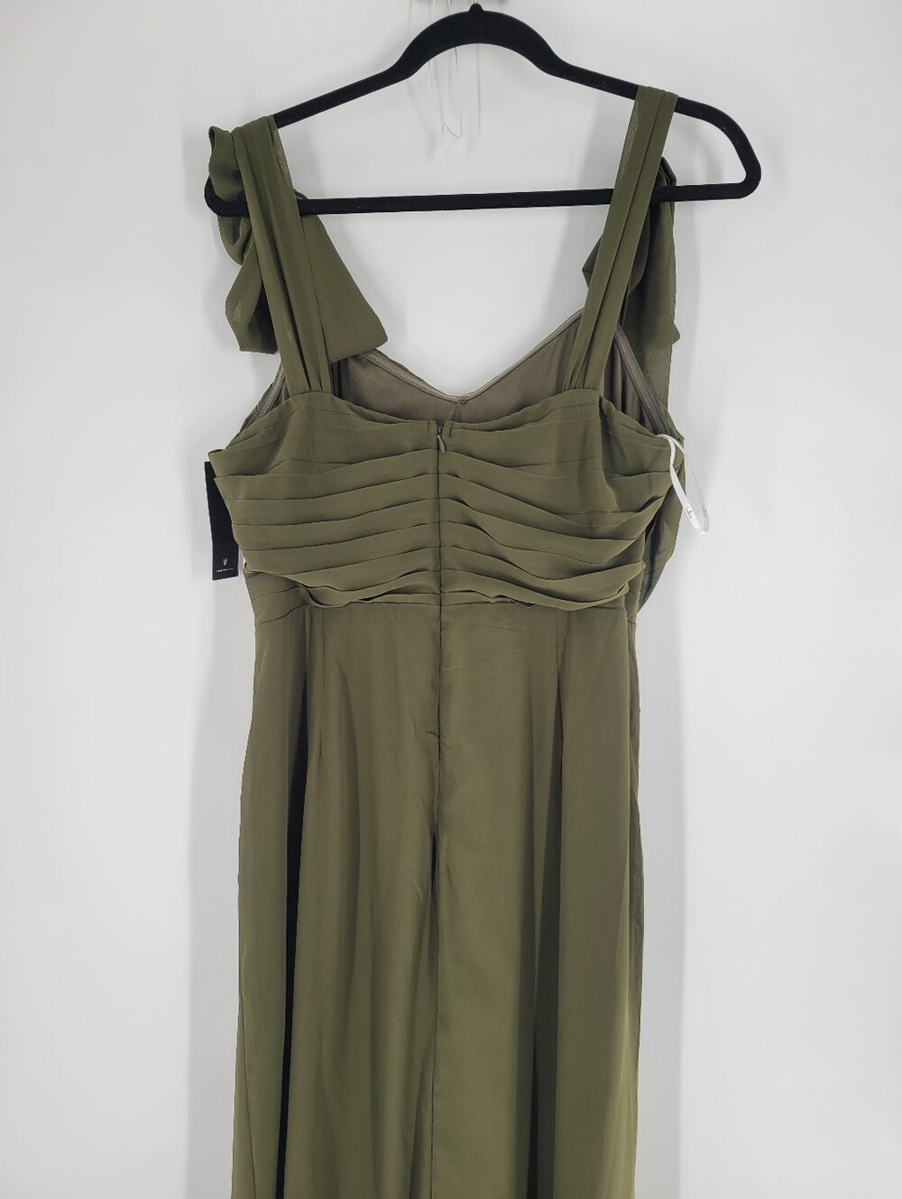 Lulu's Whimsy Olive Green Pleated Off-the-Shoulder Sleeveless Maxi Dress Size XL - Picture 5 of 6